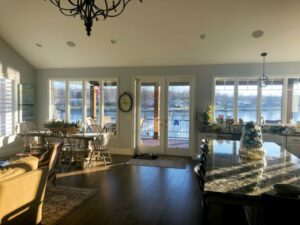 sunset hitting custom designed kitchen