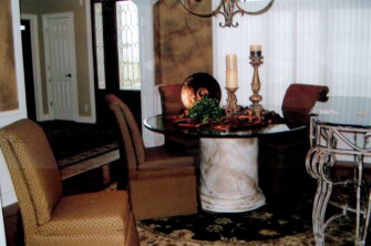 faux marble finish on pedestal table