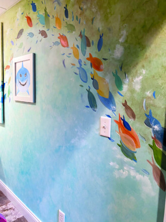 ocean theme mural for child playroom